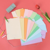 컬러 편지지 세트 예쁜 곰신 편지지 입대 훈련소, 편지봉투 50매