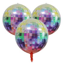 어른이랜드 파티 미러볼 풍선, 레인보우, 3p