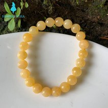 욕실커튼 천연석 옐로우 옥 팔찌 여자 남자 보석 손에 8mm