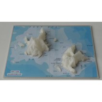 3D프린팅 출력 1/4000 독도 입체모형, 투명