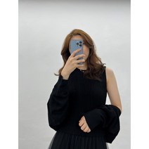나시 볼레로 니트 가디건 세트 여리여리 꾸안꾸 봄 가을 아이보리 블랙 연보라 루즈핏