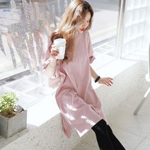 브이와이 VY 여자 큰사이즈 박시핏 민무늬 튜닉 원피스