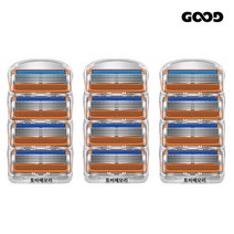 질레트 호환 면도날 5중날 세트 퓨전 파워 매뉴얼 프로글라이드 3팩 (12입), 리필면도날 (퓨전파워) x 3팩 (12개입), 3개, 4개입