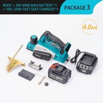 전기 전동 자동 대패 무선 15000rpm 라우터 트리머 렌치 포함 목재 절단기 마끼다 배터리용 목공 도구 호환, 1Battery 4.0A+EU