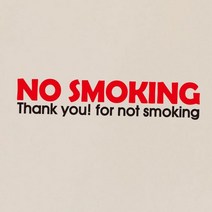 [뭉키데코] 금연스티커_NO SMOKING THANK YOU, 블랙+레드