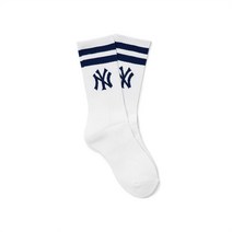 국내매장판 MLB 빅로고 스트라이프 양말 NY D.네이비, 24