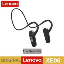 Lenovo-XE06 에어 컨덕션 무선 블루투스 헤드폰 IPX7 방수 헤드셋 9D 스테레오 이어폰 이어버드 마이크 포함, [01] Lenovo XE06 Black, 02 Lenovo XE06 Black