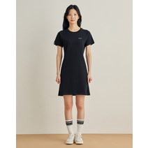 22SS [우먼스에슬레져] 블랙 경량 면혼방 슬림핏 원피스 JFDR2B331BK