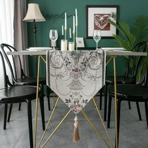 테피블러너 식탁 협탁 고금 레이스 린넨 러너 테이블 러너 현대 미니멀리스트 자카드 천으로 식탁보 저녁, 04 32x200cm, 02 B