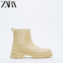 자라 ZARA 가을 겨울 신작 여성 신발 라이트 베이지 플랫 패션 레인 부츠 첼시 12181910002