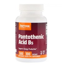 Jarrow Formulas 판토테닉 애시드 B5 500 mg 100 캡슐 판토텐산