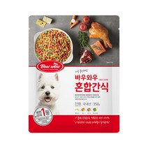 바우와우 강아지용 혼합간식 350g, 닭 + 연어 + 체다치즈 혼합맛, 3개입