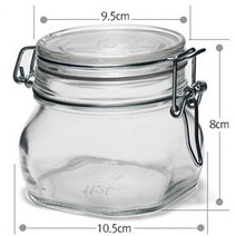 보르미올리 유리병 피도 500ml (투명)뚜껑 밀폐용기 벌크포장, 상세페이지 참조