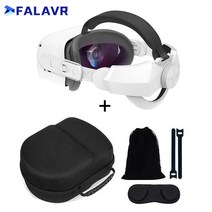 vr 3d 안경 Oculus 퀘스트 2 용 헤드 스트랩 엘리트 조정 가능한 VR 헤일로 컴포트 PU 가죽 패드 액세서리, 08 Strap Black Bag