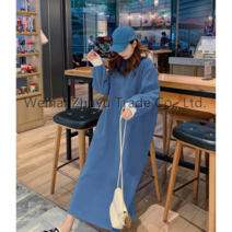 Makone 상표등록 포근포근 따뜻 루즈핏 겨울 롱 후드 원피스