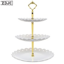 Z3JC 3단 플라스틱 과자 과일 케이크 접시, Z3JC 삼층금대백대원