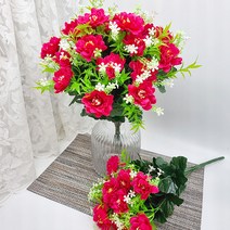늘솜아뜰리에 고급 성묘꽃 산소 조화 인테리어 조화, 15.지니아-진핑크