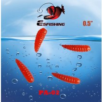 ESFISHING 소프트웜 미끼 얼음 낚시 액세서리 인공 플라스틱 소금 및 향기 구더기 0.5 인치 100 개, 2.PA02 - 0.5in 100pcs