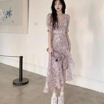 파티드레스 드레스 여성 여름 휴가 튜닉 패션 파티 스위트 여학생 프린트 미디 올 매치 우아