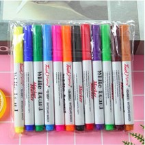 물에뜨는보드마카 틈새마카 포스카마카 물에뜨는펜 유리에쓰는펜 마법의 물 그림 플로팅 펜 세트 8/12 색상 화이트 보드 마커 낙서 펜 어린이 조기 교육 매직 그리기 스푼, 12색 스푼 없음