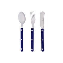 사브르 비스트로 커트러리 1인 디저트세트 3P 네이비블루, 티스푼, 케이크포크, 스프레더