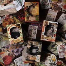 빈티지 레트로 꽃 인물 편지 우주 스티커 100장 8종, 3.식물도감 (ST-2586)