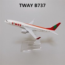 취미 수집용 항공사 비행기 모형 한국 에어 버스 A380 항공 보잉 B747 1:400 스케일 다이캐스트 비행기 모델 비행기 항공기 합금 금속 16cm, 07 TWAY B737