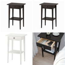 이케아 보조테이블 HEMNES 헴네스 침대협탁 블랙브라운 46x35 cm