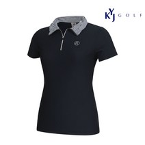 김영주골프 여성 나일론 트리코트 냉감 포인트 카라 티셔츠