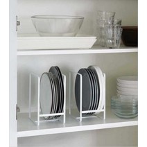 야마자키 타워 접시 랙 L 키친 수납 싱크 아래 주방 식기 정리, 화이트