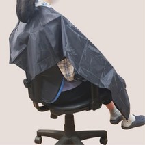 헤어컷 이발용 검정 나일론 미용 가운 컷트 염색샵 두피관리 미장원, 1개