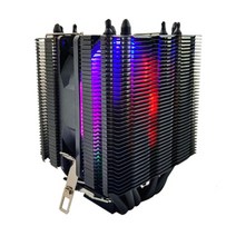 눈사람 cpu 쿨러 rgb 6 히트파이프 pc 공기 쿨러 4pin pwm cpu 팬 조용한 인텔 lga 1700 1200 2011 x99 x79 amd am4 cpu 냉각 팬, 블랙 레인보우 1 팬, 없음, 4핀 PWM 팬