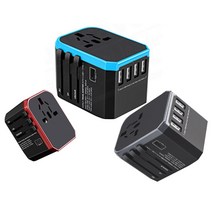 가엔가 5.6A 고속충전 C-TYPE 4포트 USB 여행용 멀티 플러그 어댑터 실버, 1개실버-MTAZ06