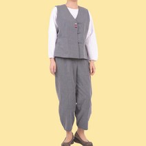 토지몰 생활한복 여성 스라브 면 조끼바지 세트