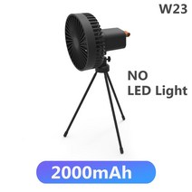 다기능 휴대용 전기 캠핑 팬 충전식 데스크탑 삼각대 스탠드 냉각 천장 팬 led 야외 dropshipping, w23-블랙-2000ma