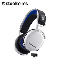 스틸시리즈 Arctis 7P+ 무선 게이밍 헤드셋[PS5 Tempest 3D 오디오 호환], White(HS33)