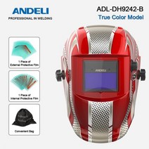 ANDELI-대형 뷰 용접 헬멧 트루컬러 태양광 자동 밝기 조절 마스크 용접기용, CHINA, DH9242-B, 02 DH9242-B