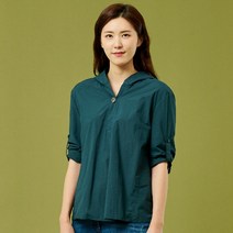 여성 후드 버튼 롤업 캐주얼 블라우스 [2컬러]