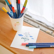 스테들러 캘리그라피 펜 3000 DUO 듀오 수성펜 붓펜, 페일 플래시 (207)