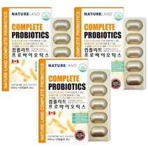 [3박스 한정특가] 네이처랜드 컴플리트 프로바이오틱스 500mg x 60캡슐 100억캐나다유산균 3개(6개월분), 3개