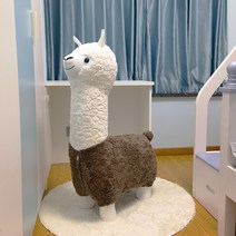 초대형 알파카 스툴 편안한 거실 대형인형 동물 럭셔리 애니멀 풋스툴 좌식 의자 일인쇼파 낮은 다리받침 발받침대 인테리어, 카멜(양털도톰)