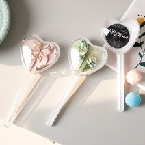 [바보사랑]투명막대하트 15cm (4개입) DIY 재료 장식 TROMCG, 투명