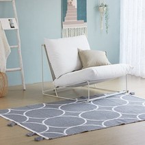 미하임 인도 투웨이 코튼 테슬 러그 원형 미니