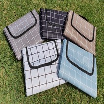 제이원 양면 방수 피크닉 체크 예쁜 감성 돗자리 매트 휴대용 소풍 해변 야외 나들이 경량 야외용, 브라운커피