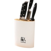 월드유한 모던 스타일 물빠짐 원목 원형 칼꽂이 가위 식도 칼수납 칼블럭 칼집 칼보관함, 우드칼집-타원형(화이트)