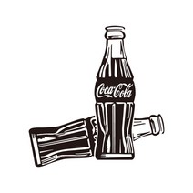코카콜라 스티커 Coca Cola 로고 차량용 데칼 스티커, 검정, 타입2, XL