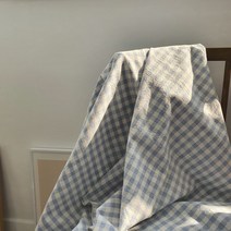 [H] 체크 원단 순면 선염 대폭원단, 브라운원단