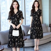 요모조모 1879 플라워 패턴 쉬폰 원피스