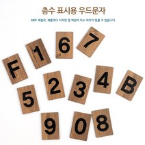 번호판 우드사각 70X45X3MM 층표시 층수표지판 호수판 호실 방번호 숫자 번호 스티커, F