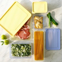 엘라스토머 BPA FREE 전자레인지 냉동 냉장고 반찬통 밀폐용기, 냉동밀폐용기 3호(슬림) 1600ml 옐로우